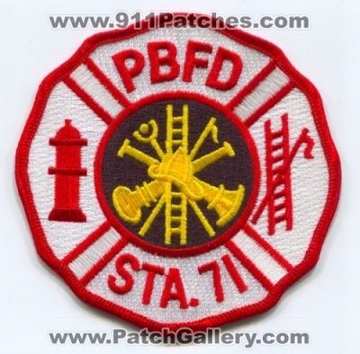 PBFD Fire Department Station 71 (UNKNOWN STATE)
Scan By: PatchGallery.com
Keywords: dept. sta.