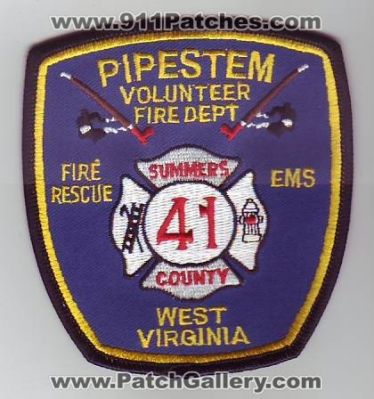 Pipestem Volunteer Fire Department (West Virginia)
Thanks to Dave Slade for this scan.
Keywords: dept. rescue ems summers county 41