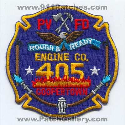 PVFD Fire Department Engine Company 405 Coopertown Patch (UNKNOWN STATE)
Scan By: PatchGallery.com
Keywords: p.v.f.d. dept. co. rough and & ready