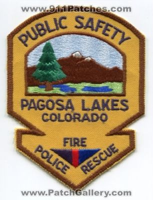 Pagosa Lakes Public Safety Department Fire Rescue Police Patch (Colorado)
[b]Scan From: Our Collection[/b]
Keywords: dept. dps of springs