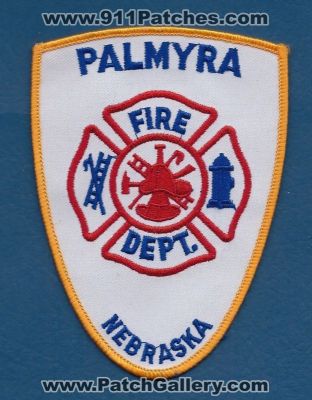 Palmyra Fire Department (Nebraska)
Thanks to PaulsFirePatches.com for this scan. 
Keywords: dept.
