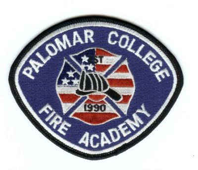 Palomar College Fire Academy
Thanks to PaulsFirePatches.com for this scan.
Keywords: california