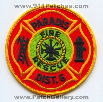 Paradis Fire Rescue District 6 Patch (Louisiana)
Scan By: PatchGallery.com
Keywords: dist. number no. #6 department dept.
