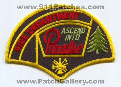 Paradise Fire Department Patch (California)
Scan By: PatchGallery.com
Keywords: dept. ascend into