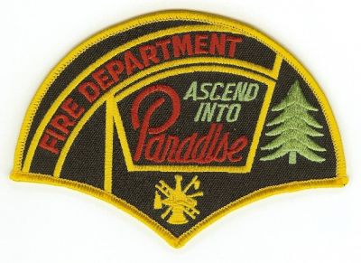 Paradise Fire Department
Thanks to PaulsFirePatches.com for this scan.
Keywords: california