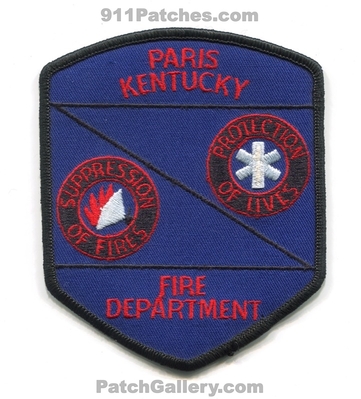 Paris Fire Department Patch (Kentucky)
Scan By: PatchGallery.com
Keywords: dept. suppression of fires protection lives