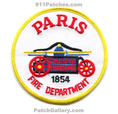 Paris Fire Department Patch (Maine)
Scan By: PatchGallery.com
Keywords: dept. pacific 1854