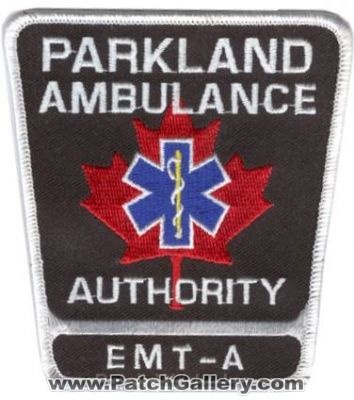 Parkland Ambulance Authority EMT-A (Canada AB)
Thanks to zwpatch.ca for this scan.
Keywords: ems