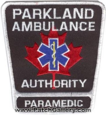 Parkland Ambulance Authority Paramedic (Canada AB)
Thanks to zwpatch.ca for this scan.
Keywords: ems