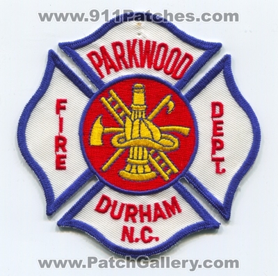Parkwood Fire Department Durham Patch (North Carolina)
Scan By: PatchGallery.com
Keywords: dept. n.c.