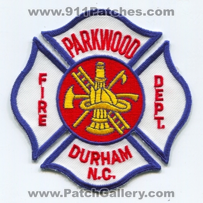Parkwood Fire Department Durham Patch (North Carolina)
Scan By: PatchGallery.com
Keywords: dept. n.c.