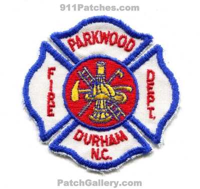 Parkwood Fire Department Durham Patch (North Carolina)
Scan By: PatchGallery.com
Keywords: dept. n.c.