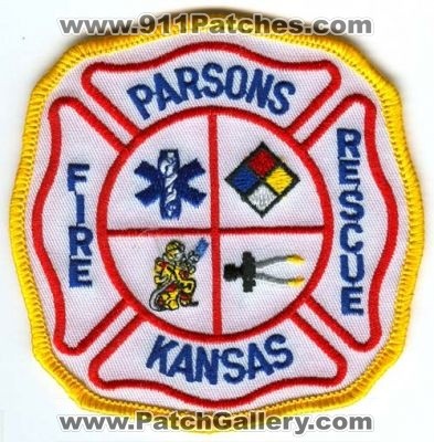 Parsons Fire Rescue Patch (Kansas)
[b]Scan From: Our Collection[/b]
