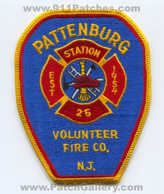 Pattenburg Volunteer Fire Company Station 25 Patch (New Jersey)
Scan By: PatchGallery.com
Keywords: vol. co. n.j. est 1954 department dept.
