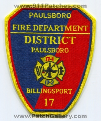 Paulsboro Fire Department District 17 Billingsport Patch (New Jersey)
Scan By: PatchGallery.com
Keywords: dept. dist. 17-1 17-2