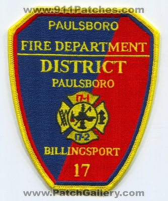 Paulsboro Fire Department District 17 Billingsport Patch (New Jersey)
Scan By: PatchGallery.com
Keywords: dept. dist. 17-1 17-2