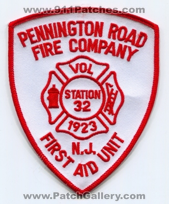 Pennington Road Fire Company First Aid Unit Station 32 Patch (New Jersey)
Scan By: PatchGallery.com
Keywords: co. volunteer n.j.