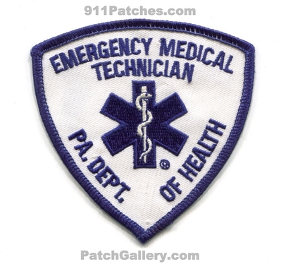 Pennsylvania State Emergency Medical Technician EMT EMS Patch (Pennsylvania)
Scan By: PatchGallery.com
Keywords: certified licensed registered e.m.t. services e.m.s. ambulance department dept. of health