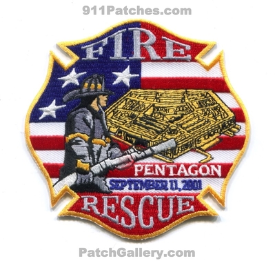 Pentagon Fire Rescue Department September 11 2001 (Washington DC)
Scan By: PatchGallery.com
Keywords: dept. 11th 09-11-01 09-11-2001 09/11/01 09/11/2001