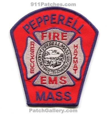 Pepperell Fire Rescue Department Patch (Massachusetts)
Scan By: PatchGallery.com
Keywords: dept. ems hazmat haz-mat