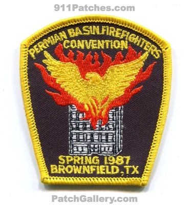 Permian Basin Firefighters Convention Spring 1987 Brownfield Patch (Texas)
Scan By: PatchGallery.com
Keywords: fire department dept.