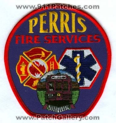 Perris Fire Services Patch (California)
[b]Scan From: Our Collection[/b]
