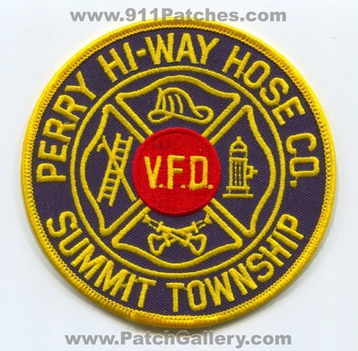 Perry Hi-Way Hose Company Volunteer Fire Department Summit Township Patch (Pennsylvania)
Scan By: PatchGallery.com
Keywords: co. vol. dept. vfd v.f.d. twp.