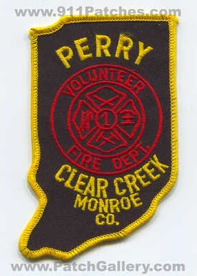 Perry Clear Creek Volunteer Fire Department Monroe County Patch (Indiana) (State Shape)
Scan By: PatchGallery.com
Keywords: vol. dept. co.