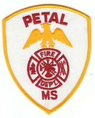 Petal Fire Dept
Thanks to PaulsFirePatches.com for this scan.
Keywords: mississippi department