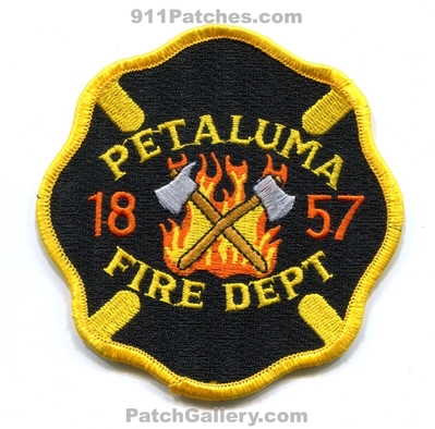 Petaluma Fire Department Patch (California)
Scan By: PatchGallery.com
Keywords: dept. 1857