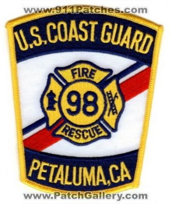 Petaluma US Coast Guard Training Center Fire Rescue Department (California)
Thanks to Paul Howard for this scan. 
Keywords: u.s.c.g. uscg dept. 98