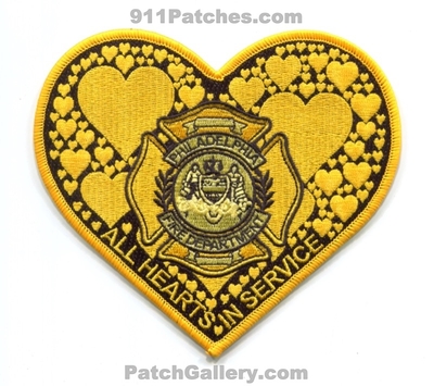 Philadelphia Fire Department All Hearts in Service Patch (Pennsylvania)
Scan By: PatchGallery.com
[b]Patch Made By: 911Patches.com[/b]
Keywords: dept. pfd