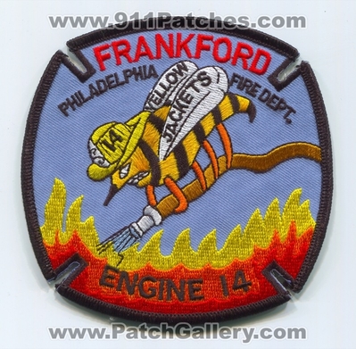Philadelphia Fire Department Engine 14 Patch (Pennsylvania)
Scan By: PatchGallery.com
Keywords: Phila. Dept. PFD P.F.D. Company Co. Station Frankford Yellow Jackets