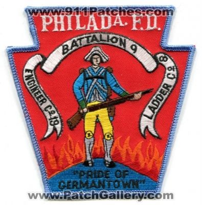 Philadelphia Fire Department Engine 19 Ladder 8 Battalion 9 (Pennsylvania)
Scan By: PatchGallery.com
Keywords: dept. philada. f.d. fd co. pride of germantown