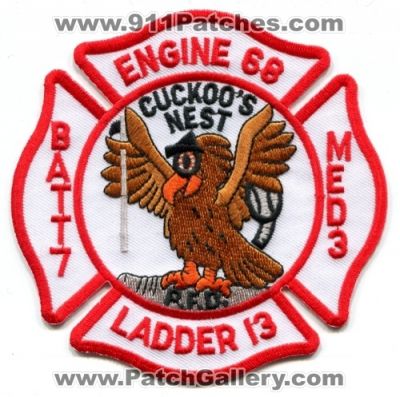 Philadelphia Fire Department Engine 68 Ladder 13 Medic 3 Battalion 7 (Pennsylvania)
Scan By: PatchGallery.com
Keywords: dept. pfd company station med3 batt7 cuckoo's cuckoos nest p.f.d.