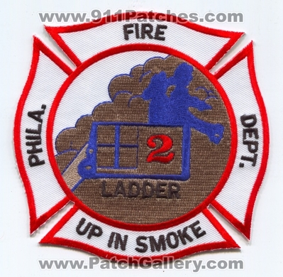 Philadelphia Fire Department Ladder 2 Patch (Pennsylvania)
Scan By: PatchGallery.com
Keywords: Phila. Dept. PFD P.F.D. Company Co. Station up in smoke
