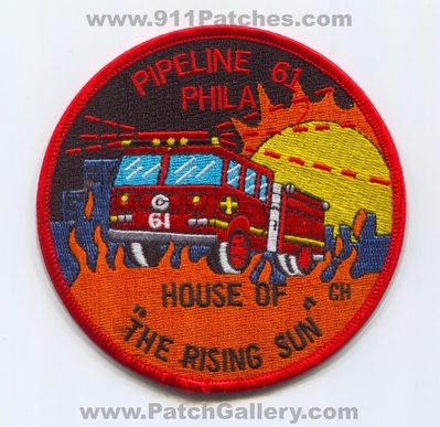 Philadelphia Fire Department Pipeline 61 Patch (Pennsylvania)
Scan By: PatchGallery.com
Keywords: Dept. PFD P.F.D. Engine Company Co. Station House of "The Rising Sun"