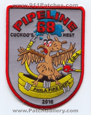 Philadelphia Fire Department Pipeline 68 Patch (Pennsylvania)
Scan By: PatchGallery.com
Keywords: phila. dept. pfd engine company co. station chuckoos nest 2016 bird