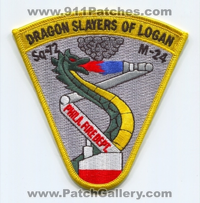 Philadelphia Fire Department Squad 72 Medic 24 Patch (Pennsylvania)
Scan By: PatchGallery.com
Keywords: Phila. Dept. PFD P.F.D. Company Co. Station Sq-72 M-24. Dragon Slayers of Logan