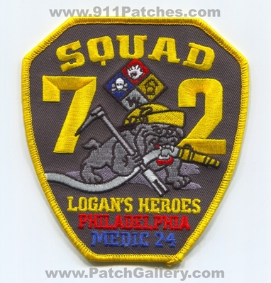 Philadelphia Fire Department Squad 72 Medic 24 Patch (Pennsylvania)
Scan By: PatchGallery.com
Keywords: dept. pfd p.f.d. phila. company co. station ambulance logans heroes