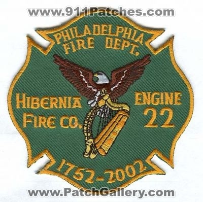 Philadelphia Fire Department Engine 22 Patch (Pennsylvania)
Scan By: PatchGallery.com
Keywords: dept. pfd company station hibernia co.
