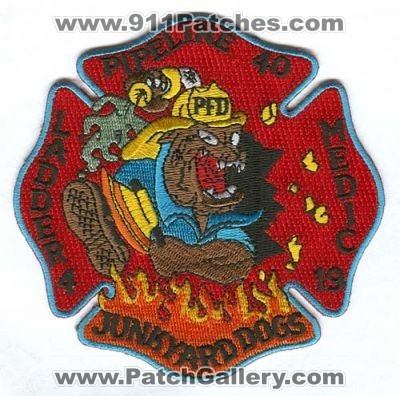 Philadelphia Fire Department Pipeline 40 Ladder 4 Medic 19 Patch (Pennsylvania)
[b]Scan From: Our Collection[/b]
Keywords: dept. pfd p.f.d. company co. station engine junkyard dogs