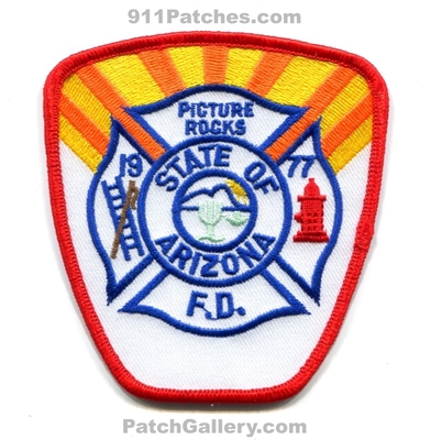 Picture Rocks Fire Department Patch (Arizona)
Scan By: PatchGallery.com
Keywords: dept. f.d. fd 1977