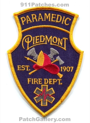 Piedmont Fire Department Paramedic Patch (California)
Scan By: PatchGallery.com
Keywords: dept. est. 1907
