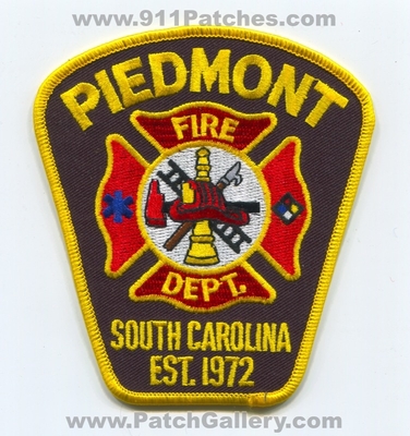 Piedmont Fire Department Patch (South Carolina)
Scan By: PatchGallery.com
Keywords: dept. est. 1972
