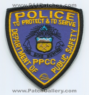Pikes Peak Community College Police Department Patch (Colorado)
Scan By: PatchGallery.com
Keywords: ppcc dept. of public safety dps d.p.s. to protect & to serve school