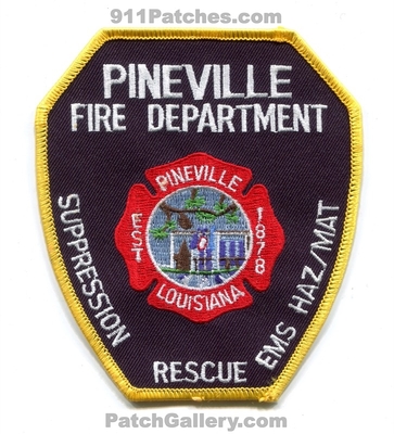 Pineville Fire Department Patch (Louisiana)
Scan By: PatchGallery.com
Keywords: dept. suppression rescue ems hazmat est 1878