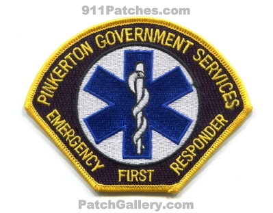 Pinkerton Government Services Emergency First Responder EMS Patch (California)
Scan By: PatchGallery.com
