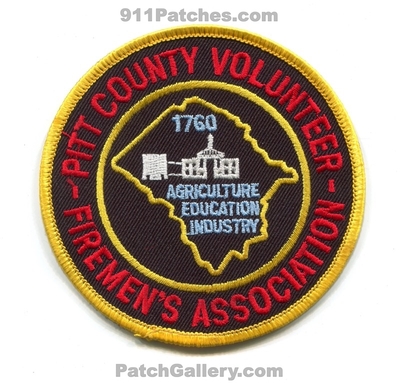 Pitt County Volunteer Firemens Association Patch (North Carolina)
Scan By: PatchGallery.com
Keywords: co. vol. assoc. assn. fire department dept. 1760