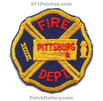 Pittsburg Fire Department Patch (Kansas)
Scan By: PatchGallery.com
Keywords: dept.